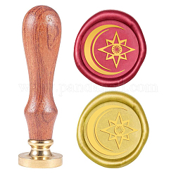 Wax Seal Stamp Set, Sealing Wax Stamp Solid Brass Head,  Wood Handle Retro Brass Stamp Kit Removable, for Envelopes Invitations, Gift Card, Eye Pattern, 83x22mm, Head: 7.5mm, Stamps: 25x14.5mm