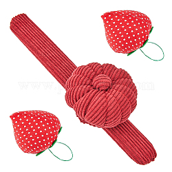 Hobbiesay 1pc coton velours côtelé citrouille porte-aiguille oreiller, et 2 coussin à épingles à coudre en forme de fraise., couleur mixte, 47.5~220x47.5~70x50mm