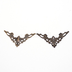 Eisen Cabochons, für Geschenkbox dekoriert, hohlen Dreieck, Antik Bronze, 41x41x1.5 mm