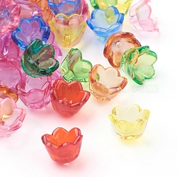 Transparent Acrylic Beads, Tulip Flower, Bead Caps For Jewelry Making, Lily of the Valley, Mixed Color, 10x6mm, Hole: 1.5mm, about 1900pcs/500g