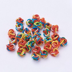Perline in filo di nylon, tondo, colorato, 6~6.5x4.5mm, foro: 2.5mm, circa 93~100pcs/scatola