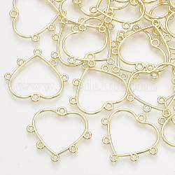 Componenti per lampadari in lega link, cuore, oro chiaro, 24x26.5x1.5mm, Foro: 1.5 mm