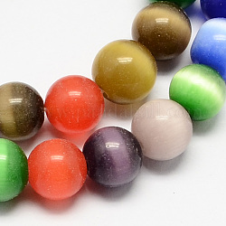Katzenauge Perlen Stränge, Runde, Mischfarbe, 12 mm, Bohrung: 1.5 mm, ca. 33 Stk. / Strang, 14.5 Zoll