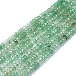 Perles vertes naturelles quartz fraise brins, disque, 4x1.5~2mm, Trou: 0.5mm, Environ 96 pcs/chapelet, 15.55'' (39.5 cm)