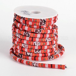 Ethnischen Kabel Polyesterkorde, rot, 7x5 mm, 10 Yards / Rolle