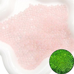 Perles de bulles lumineuses, bricolage 3 d art d'ongle de mini perles de verre de décoration, minuscules perles de clou de caviar, rose, 2~2.5mm, environ 2100 PCs / sac.