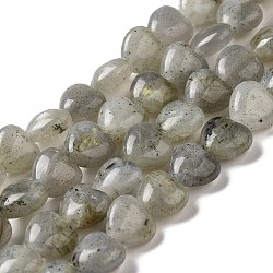 Perline labradorite naturale fili, cuore, 10x10.5~11x5mm, Foro: 1.2 mm, circa 40pcs/filo, 15.35'' (39 cm)