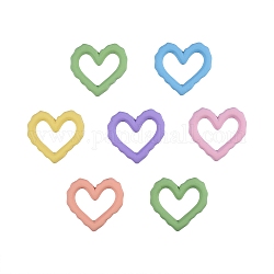 Cabochon in resina 30 pz 6 colori, cuore vuoto, colore misto, 26.5x29mm