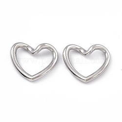 304 anillos de eslabones de acero inoxidable, corazón torcido, color acero inoxidable, 17x20x2mm, diámetro interior: 9x15 mm