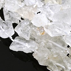 Pepitas de cuarzo natural de cristal hebras, cuentas de cristal de roca, 17~38x16~30mm, agujero: 2 mm, aproximamente 14~15 pcs / cadena, 15.7 pulgada