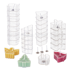 Velas de plástico de formas mixtas, con mecha de vela de parafina, para herramientas de fabricación de velas, Claro, 44~50x40~52x19~21mm