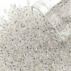 Toho runde Saatperlen, japanische Saatperlen, (21) mit Silber ausgekleideter transparenter Kristall klar, 11/0, 2.2 mm, Bohrung: 0.8 mm, über 1110pcs / Flasche, 10 g / Flasche