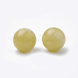 Perlas de acrílico de piedras preciosas de imitación, estilo de la jalea de la imitación, redondo, caqui claro, 8x7mm, agujero: 2 mm, aproximamente 1840 unidades / 500 g