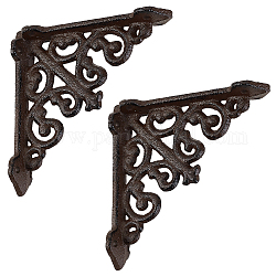 Soportes decorativos de hierro fundido para estantes, triángulo, crudo (sin chapar), 101x99x27mm, agujero: 4 mm