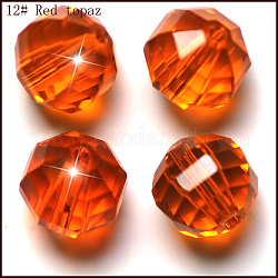 Imitation Austrian Crystal Beads, Grade AAA, Faceted, Round, Dark Orange, 6mm, Hole: 0.7~0.9mm