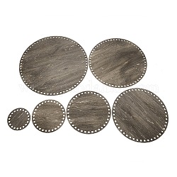 Fondi rotondi piatti in legno, base del cestino all'uncinetto, per maglieria e cornice bianca ricamata a punto croce, grigio, 100~350x3mm, 6 pc / set