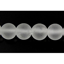 De abalorios de cristal de cuarzo hebras, esmerilado, redondo, cristal sintético, 4mm, agujero: 0.8 mm