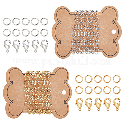 Kits de fabricación de collar de diy chgcraft, Incluyendo cadenas de eslabones hechos a mano de latón y anillos de salto abiertos y cierres  de pinza de langosta, platino y oro, 0.6x1.2x0.05 cm, 2m / set