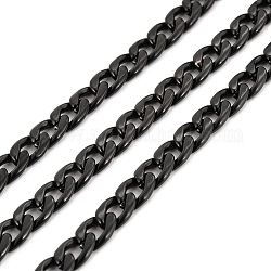 Placage sous vide 304 chaînes à maillons cubains en acier inoxydable, non soudée, avec bobine, électrophorèse noir, 7x5x1.5mm, environ 32.81 pied (10 m)/rouleau
