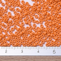 Cuentas de rocailles redondas miyuki, Abalorios de la semilla japonés, 11/0, (rr2313) naranja opaco mate, 2x1.3mm, agujero: 0.8 mm, acerca 1100pcs / botella, 10 g / botella