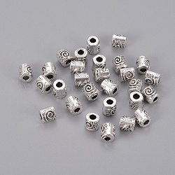 Perline in lega stile tibetano, colonna, cadmio & nichel &piombo libero, argento antico, 6mm, Foro: 2.5 mm
