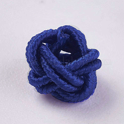 Polyestergewebe beads, Runde, Blau, 6.5x4.5 mm, Bohrung: 4 mm