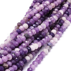 Natural Lepidolite Beads  Strands, Faceted, Rondelle, 5.5~6x4~4.5mm, Hole: 1mm, about 95pcs/strand, 15.59''(39.6cm)