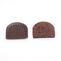 Étiquette de sac en cuir véritable, accessoires de remplacement de sac, brun coco, 30x35x2.5mm, Trou: 1.2mm