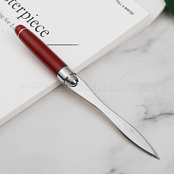 Tragbares Büro-Brieföffnermesser aus Edelstahl, mit Mahagoniholzgriff, Edelstahl Farbe, 16.2x8.5 cm