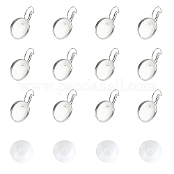 UNICRAFTALE 30pcs Leverback Earring with 30pcs Cabochons Stainless Steel Lever Back Earring Base Round Earring Blanks with 16mm Glass Cabochons Settings for DIY Jewelry Making
