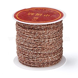 8-слойная металлизированная нить, для вышивки и изготовления украшений, седло коричневый, 0.8 мм, около 27.34 ярда (25 м) / рулон