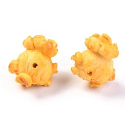 Perles en résine, nourriture imitation, jouet de pop-corn, orange foncé, 21x19.5x16.5mm, Trou: 2mm