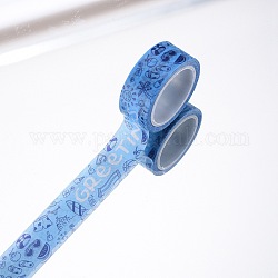 DIY Scrapbook dekorative Papierbänder, Klebebänder, Strand, Blau, 15 mm, 5m / Rolle (5.46yards / Rolle)