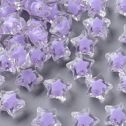 Perles en acrylique transparente, Perle en bourrelet, facette, étoiles du nord, lilas, 14x15x8.5mm, Trou: 2mm, environ 518 pcs/500 g