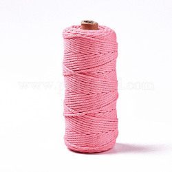 コットン糸  マクラメコード  装飾的な糸のスレッド  DIYの工芸品について  ギフトラッピングとジュエリー作り  淡いバイオレットレッド  3mm  約109.36ヤード（100m）/ロール
