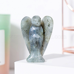 Decorazioni per esposizione di figurine di angeli in pietra di luna grigia naturale, ornamenti in pietra di energia reiki, 50x35mm