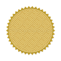 Самоклеящиеся наклейки с тиснением золотой фольгой, стикер украшения медали, Геометрический рисунок, 5x5 см