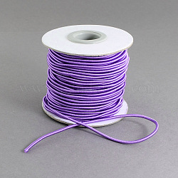 Cordon elástico redondo, con exterior de nylon y el caucho en el interior, púrpura medio, 2mm, alrededor de 32.8 yarda (30 m) / rollo