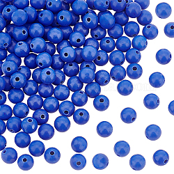 Olycraft 136 pieza de cuentas de lapislázuli de 6.[079] in, cuentas espaciadoras redondas teñidas sintéticas, cuentas de piedra de lapislázuli azul, cuentas sueltas, cuentas lisas para pendientes, collares, pulseras, joyería, agujero de 1.[118] in