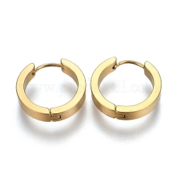 304 Stainless Steel Huggie Hoop Earrings, Hypoallergenic Earrings, Thick Hoop Earrings, Ring Shape, Golden, 20x4mm, Pin: 1mm