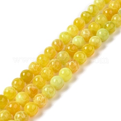 Naturelles feu crépitent agate perles brins, ronde, 8~8.5mm, Trou: 1mm, Environ 48 pcs/chapelet, 15.35 pouce (39 cm)