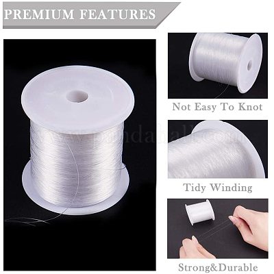 JEWELEADER 20 Yards Clear Invisible Craft Nylon Thread 0.6mm Monofilament  Fishing Line Bead String Cord for Gemstone Jewelry DIY Making Bracelet