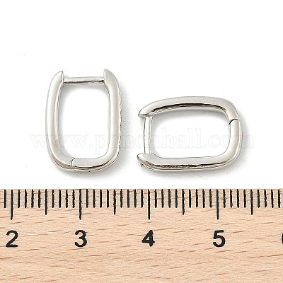 Latón pendientes de aro Huggie&nbsp;EJEW-L234-61-P-1