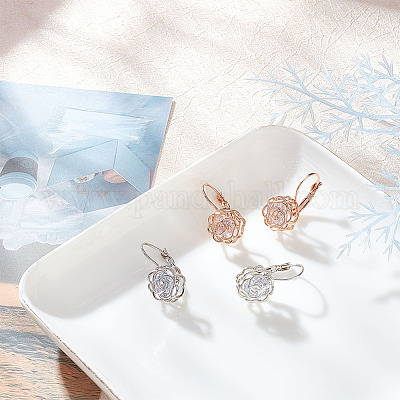 Set da 2 Paia Orecchini Orechino Punto Luce Oro Rosa con Zirconi - Orecchini Donna Orechino Punto Luce Argento 925 Placcati Oro Rosa