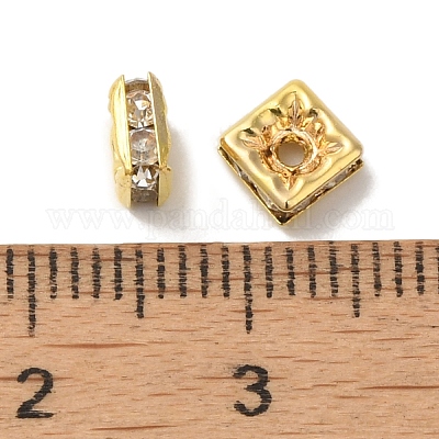 Perline distanziatori strass in ottone&nbsp;X-RSB071NF-01G-1