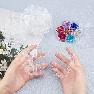 Wholesale PandaHall 12pcs Flower Jewelry Bead Organizer 7 Girds Plastic  Bead Container Hangable 3.2 Compartment Organizer Box Small Travel Jewelry  Case for Beads Rings Hair Clips Embroidery Storage 