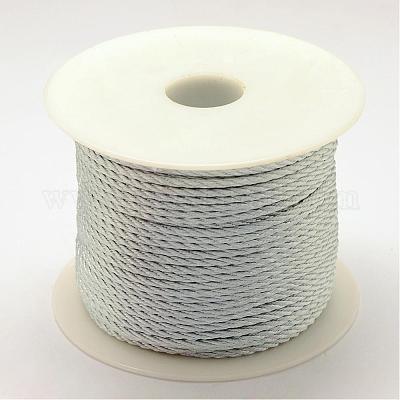 Braided Nylon Thread, Light Grey, 2mm, about 54.68 yards(50m)/roll