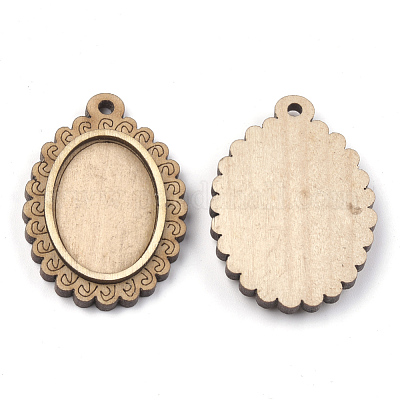Pendentif cabochon en bois&nbsp;WOOD-S044-01A-1