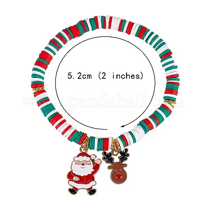 Set Di 7 Braccialetti Impilabili Grigi In Legno E Argilla Polimerica | Elastici Con Dettagli Oro Per Donna