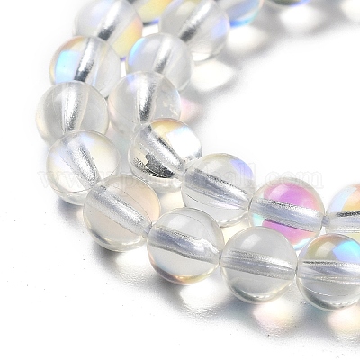 Chapelets de perles en pierre de lune synthétique&nbsp;G-P528-J01-13-1